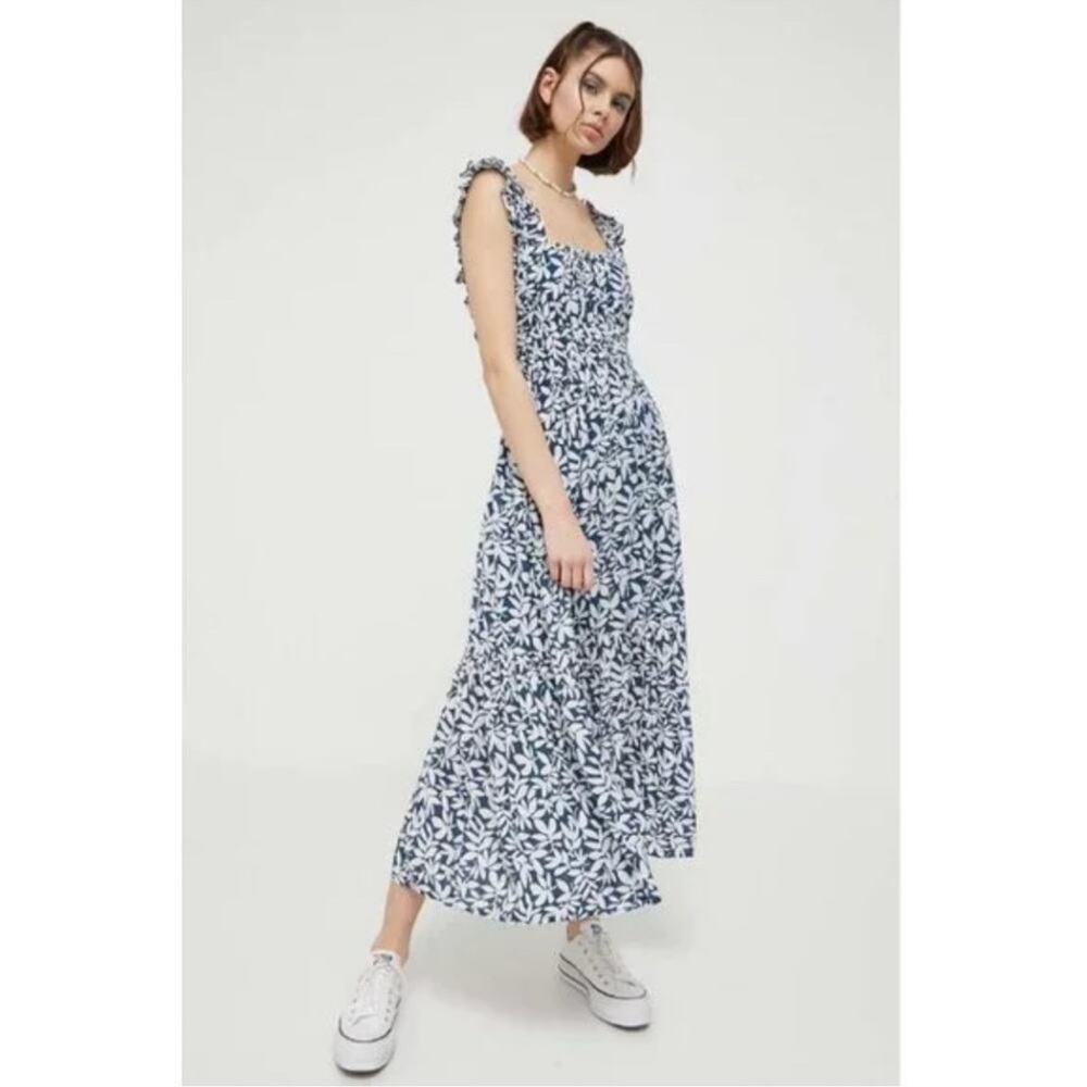 Abercrombie & Fitch Smocked Floral Midi Dress